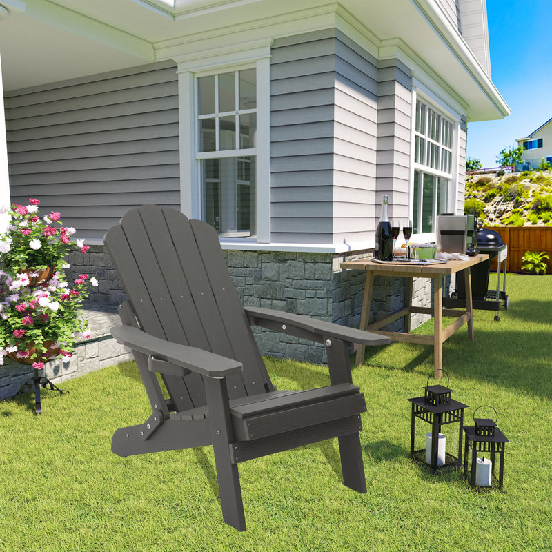 Chaise Adirondack réglable avec porte-gobelet, Gris