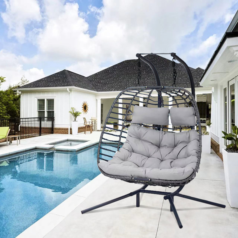 Calmo 2 Person Porch Swing, light gray