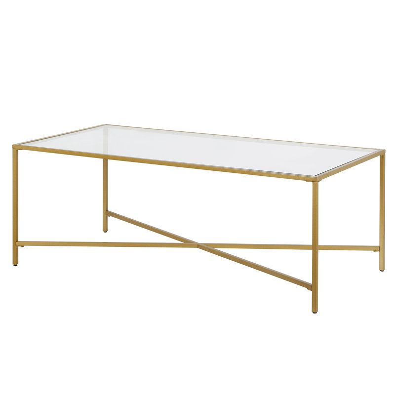 Cross Legs Coffee Table, Brass
