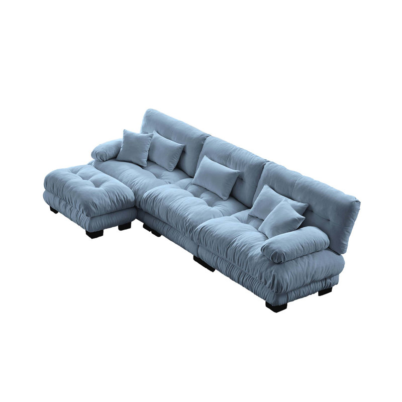 Luxury Modular Sectional Sofa Couch,Oversized L Shaped Cloud Couch for Living Room,Deep Seat Sofa Couch with Convertible Ottoman,Chenille