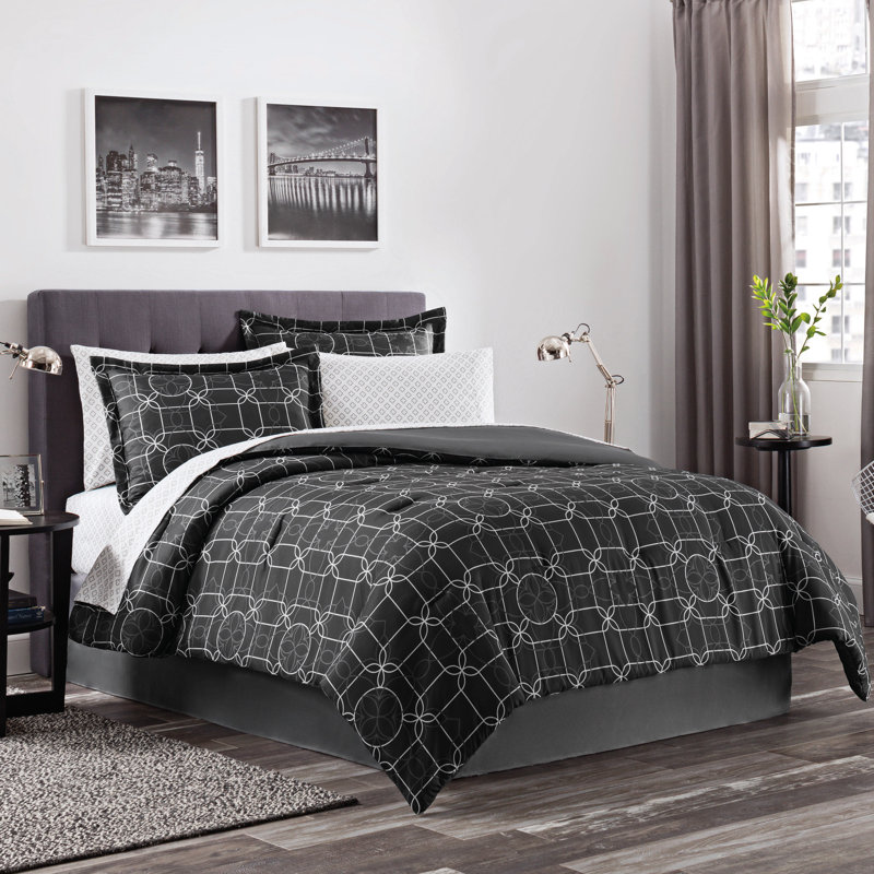 Polyester Geometric Shapes Comforter, King Comforter + 8 Additional Pieces