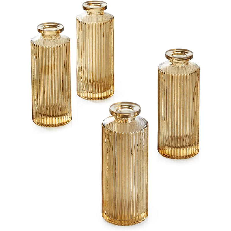 Glass Table Vase, Amber