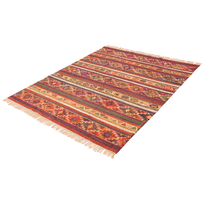 Jeu de couleurs magenta foncé Kilim, Rectangle 9 pi x 12 pi