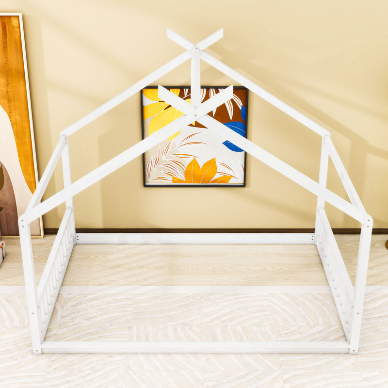 Lit House au design charmant, Double, Blanc