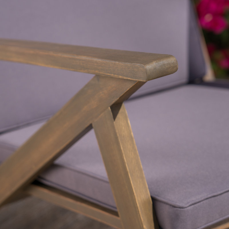 Chaise berçante d'extérieur avec coussins Ossu, Cadre gris / coussin gris