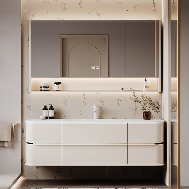 Light luxury simple style bathroom cabinet, 55.12"