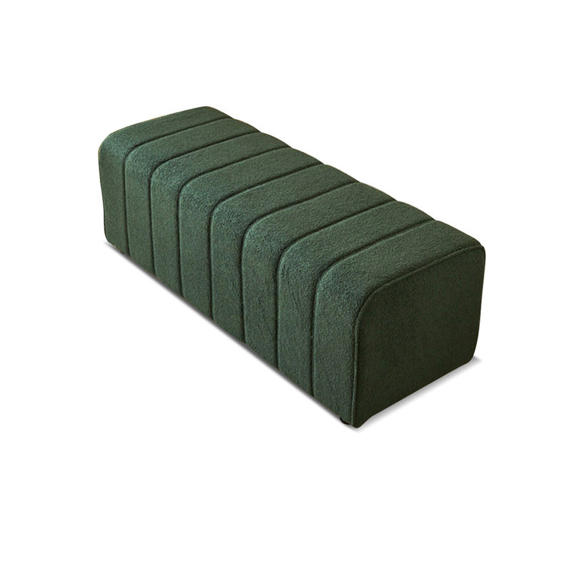Dark Green Modern Upholstered  Bedroom  Velvet Long Bench, Dark Green