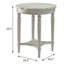 Table d'appoint ronde en ardoise antique avec tablette de rangement inférieure, charmante table ouverte et boîte