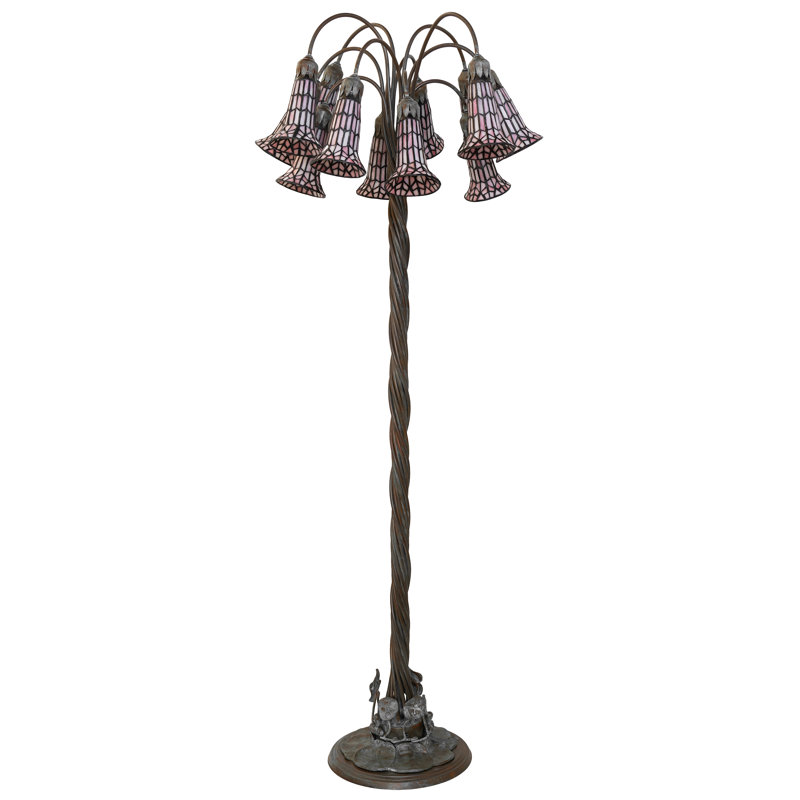 Tiffany Pond Lily Floor Lamp, Pink