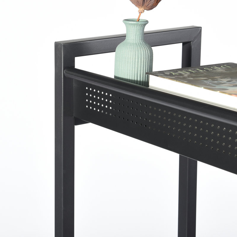 Charleena Computer Desk, Old Wood/Black