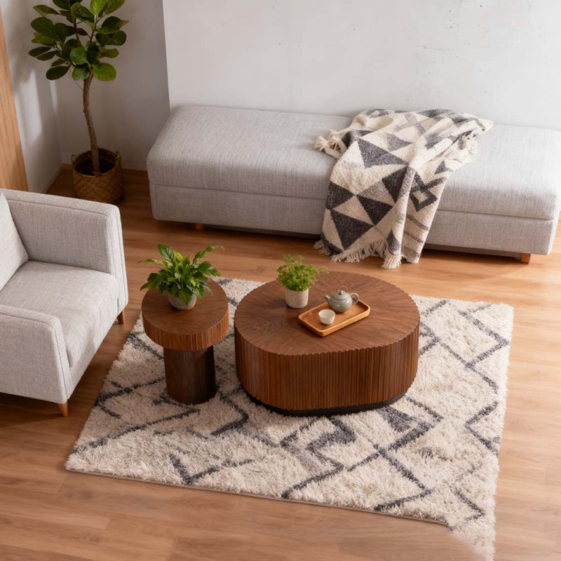 Round Nesting Coffee Table Set