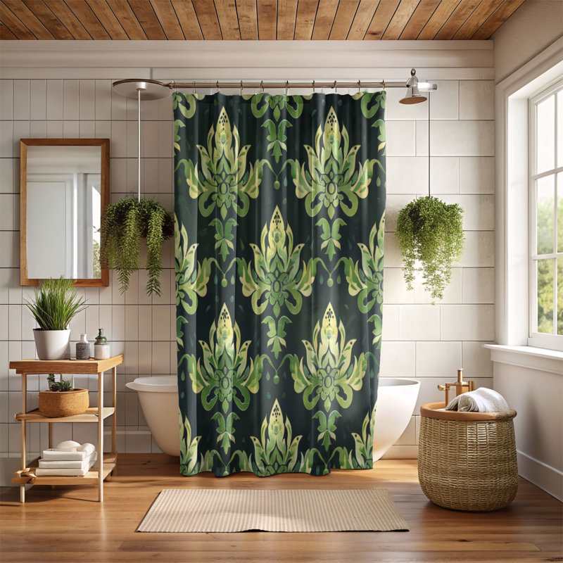 Boho Scenes - Rideau de douche Premium, H 74 po x l 71 po