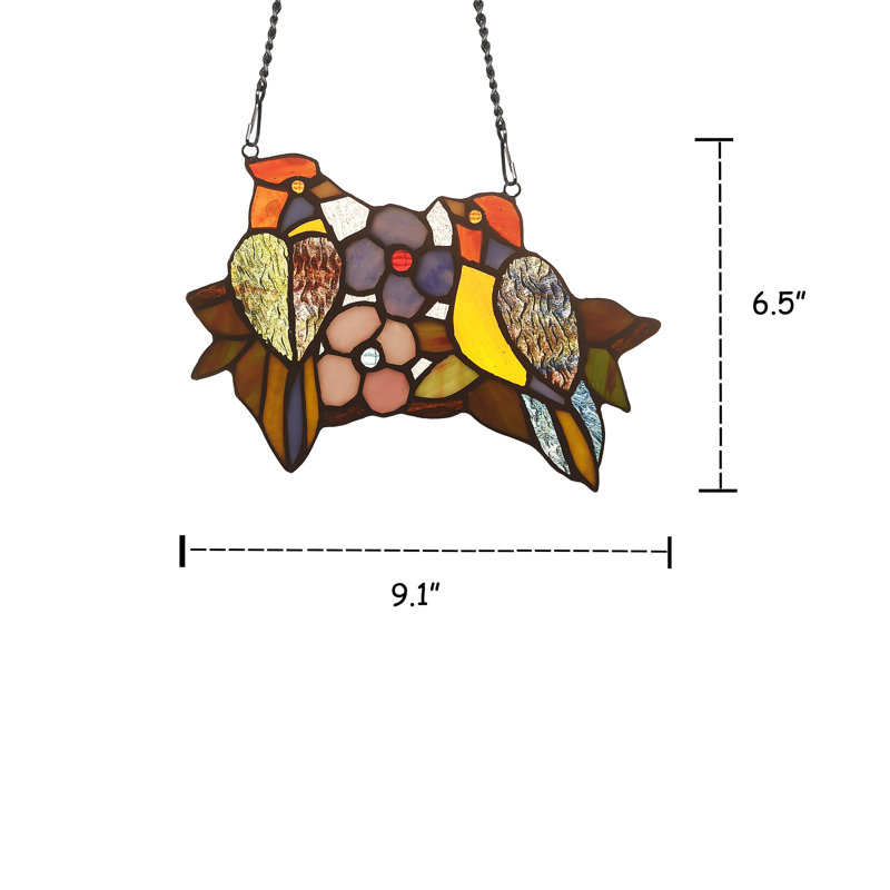 Panneau de fenêtre en verre wren tiffany