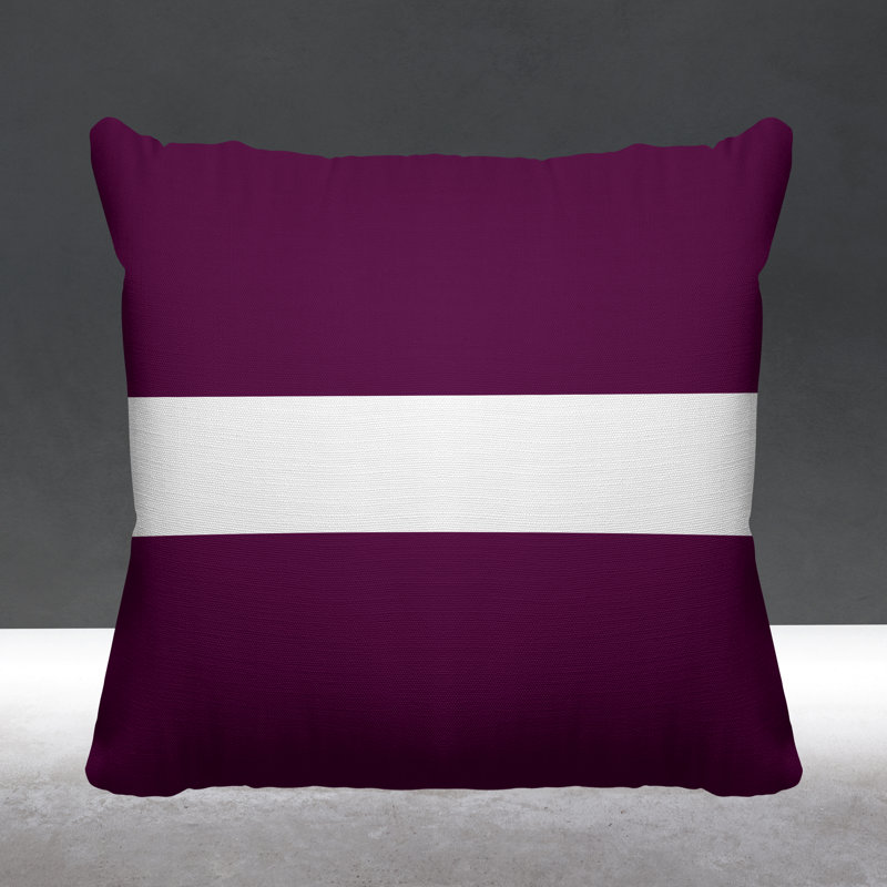 Bede Striped Outdoor Reversible Throw Pillow, 17W" x 17H", Purple