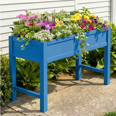 48''W x 24'' D Elevated Garden Bed with Legs, Weather-Resistant HIPS Planter Box with Drainage