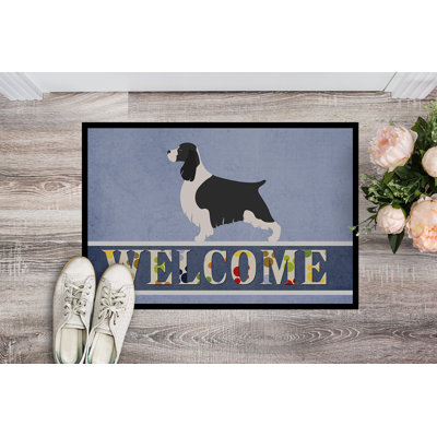 « english springer épagneul welcome 27 po x 18 po » tapis de porte extérieur antidérapant