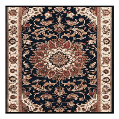 Machine Washable Persian Brown Area Rug