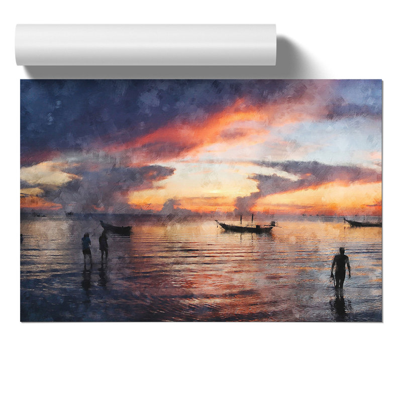 Boats In Thailand - No Frame Painting, 21cm H x 30cm W x 0.1cm D