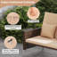 2 causeuse en osier avec repose-pieds avec dossier à 4 niveaux et coussin moelleux brun-129333366