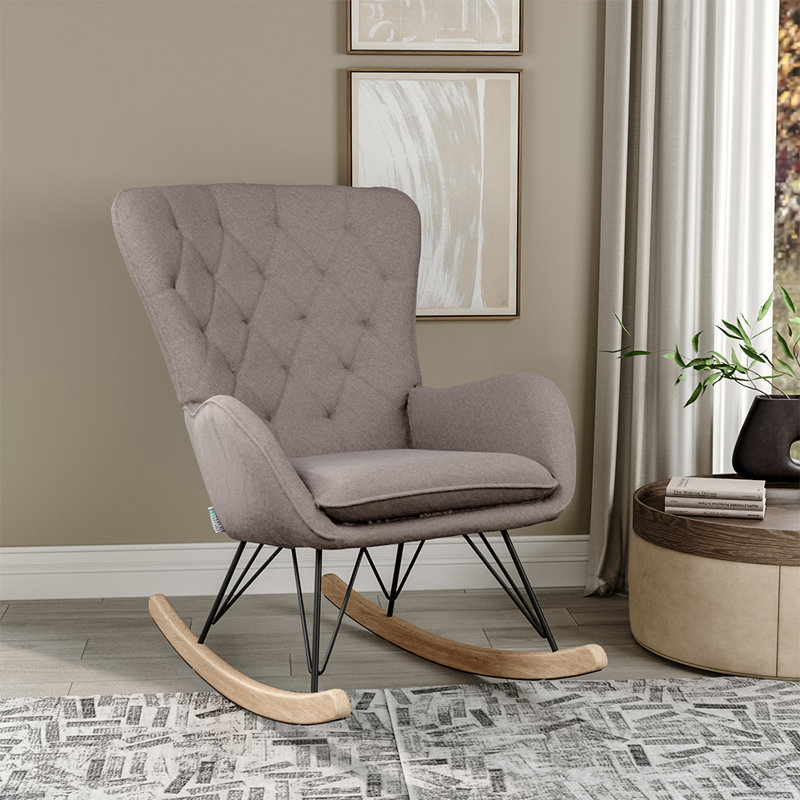 Ezio Rocking Chair, Light Grey