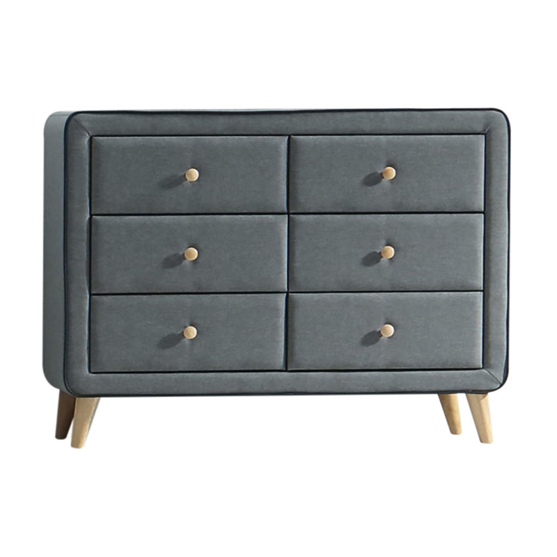 Commode, tissu gris clair