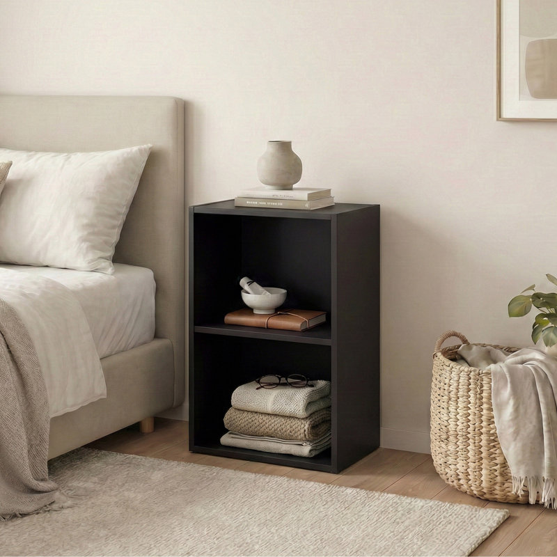 Gerardi 32cm W Standard Bookcase, Black, 54 cm H x 32 cm W