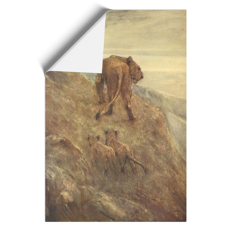 Lion and Cubs by John Macallan Swan - Frameless Print, 59cm H x 42cm W x 0.1cm D