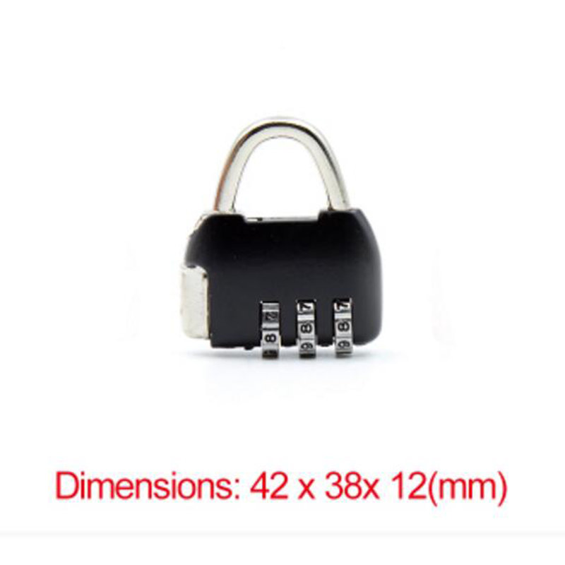 Cadenas à code de sécurité à 3 chiffres pour valise de bagage de voyage, casier scolaire