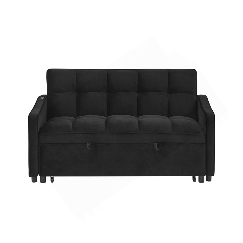 Canapé-lit avec causeuse Loveseat, Noir