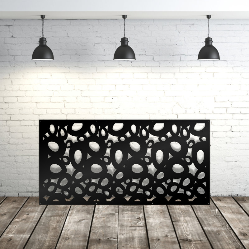 Panneau d'intimité en aluminium découpé au laser en aluminium Olives, H 24 po x l 36 po x P 0,12 po