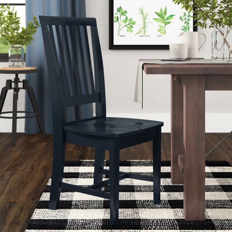 Chaise en bois massif Stephaine, Noir