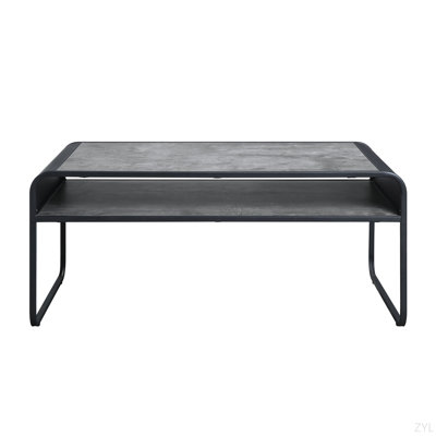 Table basse en béton gris et noir