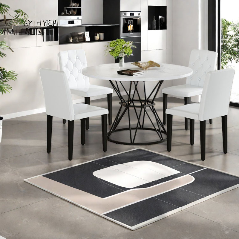 Ensemble de table de salle à manger (doit inclure à la fois la table et la chaise), ensemble de cuisine moderne en MDF 5 pièces