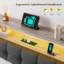 Lit plateforme moderne en bois et métal avec tête de lit rembourrée, éclairage DEL, station de recharge et rangement sous le lit-652386853-652386863