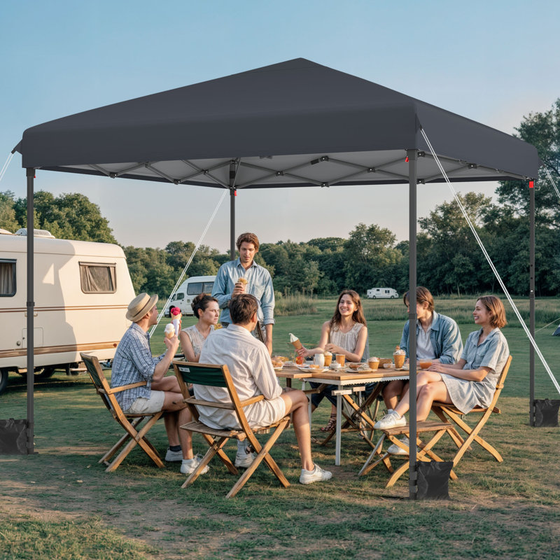 Balconera 3X3m Outdoor Pop Up Gazebo With Sides And Windows, Waterproof Folding Garden Canopy, Grey