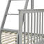 Lit superposé simple gris au-dessus d'un lit double en bois, avec rails de garde, pin massif à haute résistance, facilement divisible en deux espaces de couchage indépendants, sans sommier, tige supérieure