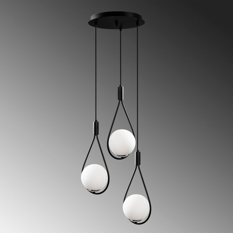 Luminaire suspendu grappe à 3 lumières Gallion