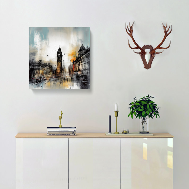 City Of Manchester Gestural Art - Print