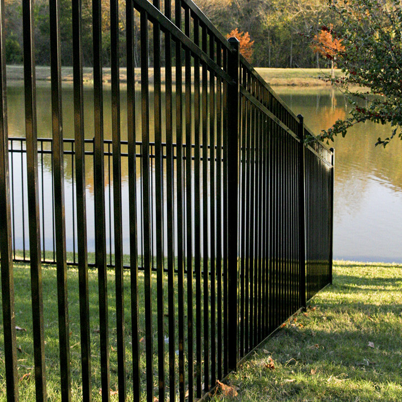 Versai 5-ft H x 8-ft W Gloss Black Steel Ornamental Fence Panel