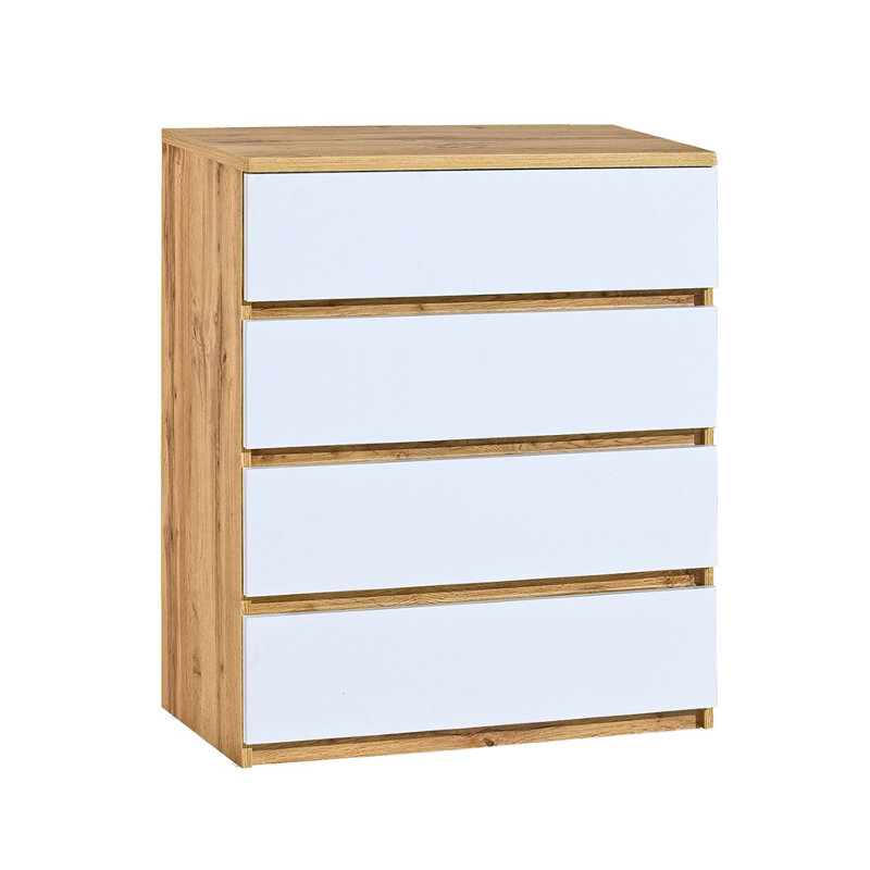 Crear 80.1cm W 4 - Drawer Chest of Drawers, Wotan Oak/White