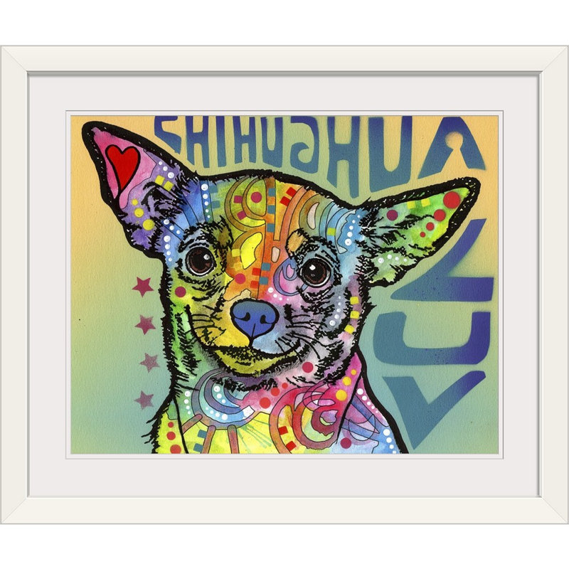 « chihuahua luv », impression, H 24 po x l 28 po x P 1 po, Cadre blanc