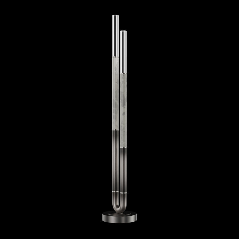 Antonia 71.5"H Floor Lamp, Ombre Silver/Nickel/Smoke