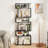 2PCS 6-tier Storage Bookshelf Tall Display Shelf w/ Anti-toppling Kits-1261055721
