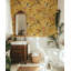 Rouleau de papier peint à motif de cerisiers en fleurs rétro avec motif floral jaune doré
