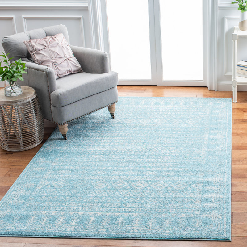 Aqua sud-ouest/Tapis décoratif Ivoire, Rectangle 6 pi x 9 pi