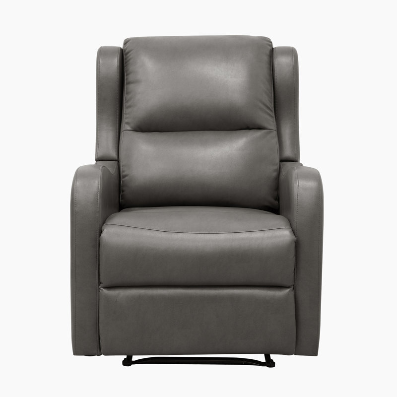  Norihisa 30" Modern & Contemporary Faux Leather Reclining Chair with Tab Pull Recline, Pocket Coil Seating & Solid Wood Frame
