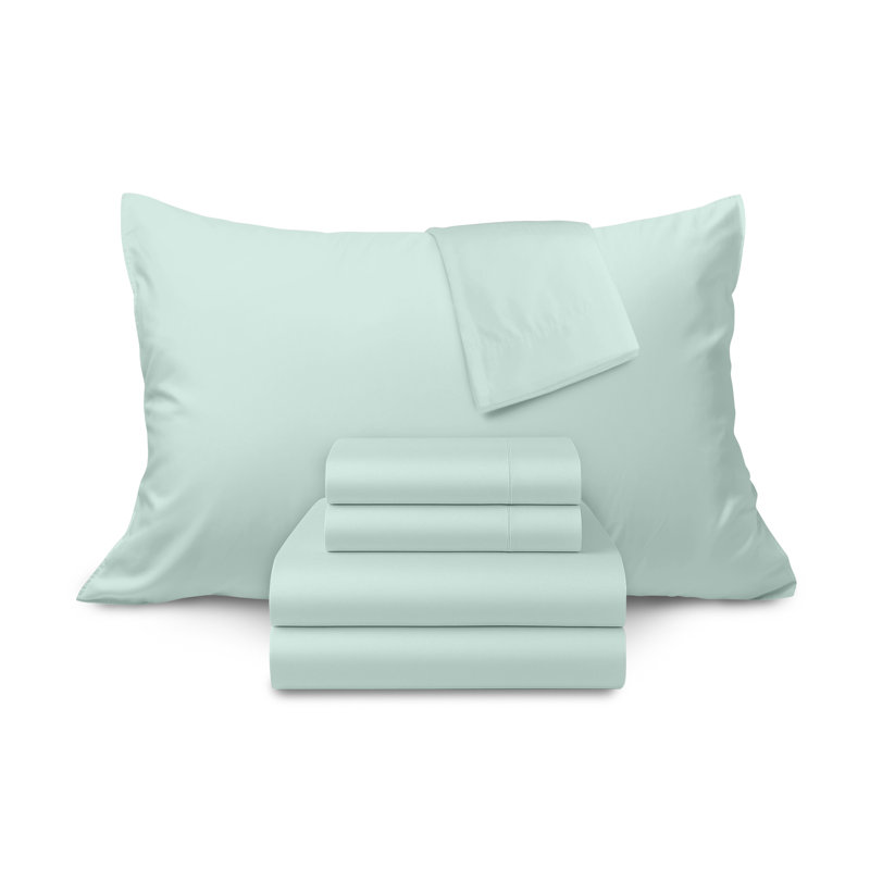  100% Cotton Percale Crisp and Cool Sheet Set (4 PC.), King, Mint