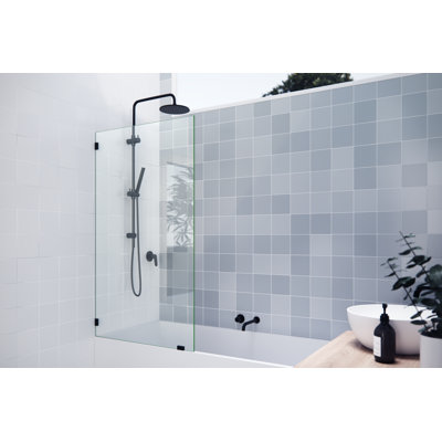 Vela 32.5 in. x 58.25 in. Frameless Single Fixed Bath Panel -  Glass Warehouse, GW-BF-32.5-MB