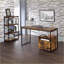 Bibliothèque style industriel en métal vieilli avec 4 tablettes en chêne noir l 24 po x P 11 po x H 43 po | Métal, bois | Industriel-1512248729