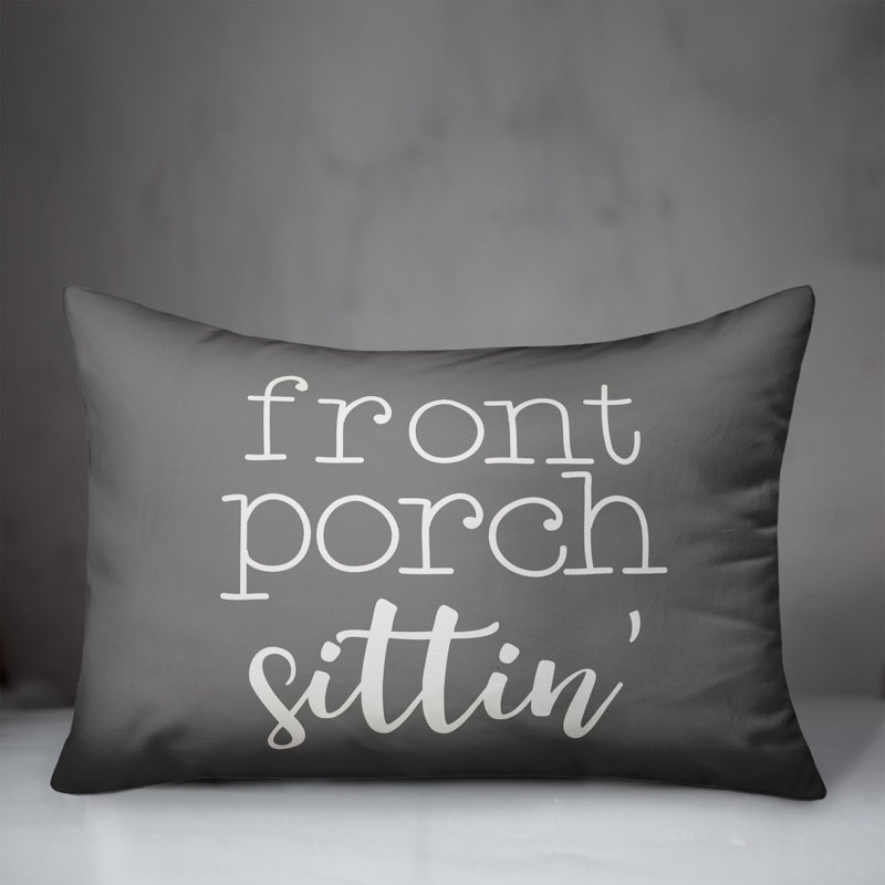  Coussin décoratif intérieur / extérieur en polyester, Gris, H 14 po x l 20 po